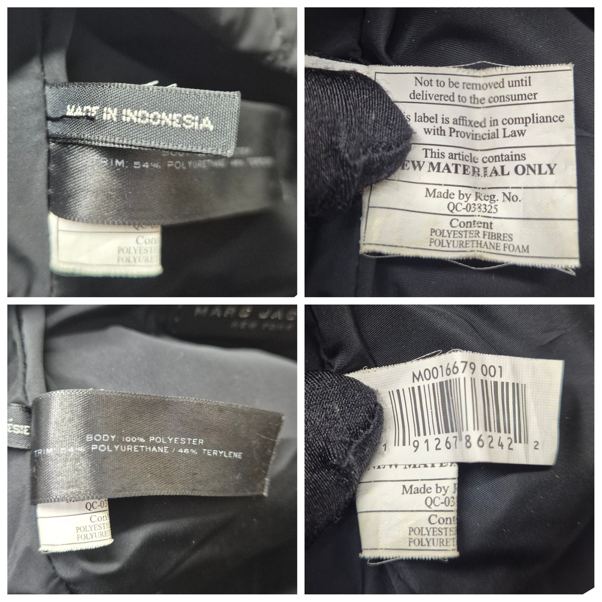 Marc Jacobs	Quilted Nylon Mini Backpack Ghw (Black)