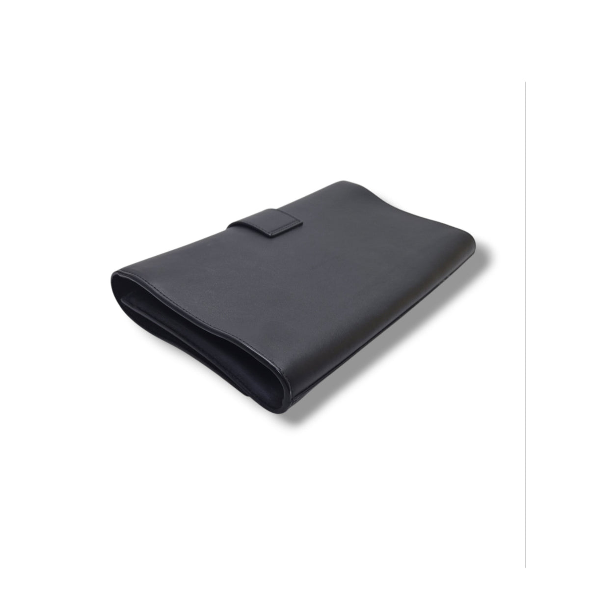 YSL Ligne Y Clutch Calfskin Leather Ghw (Black)