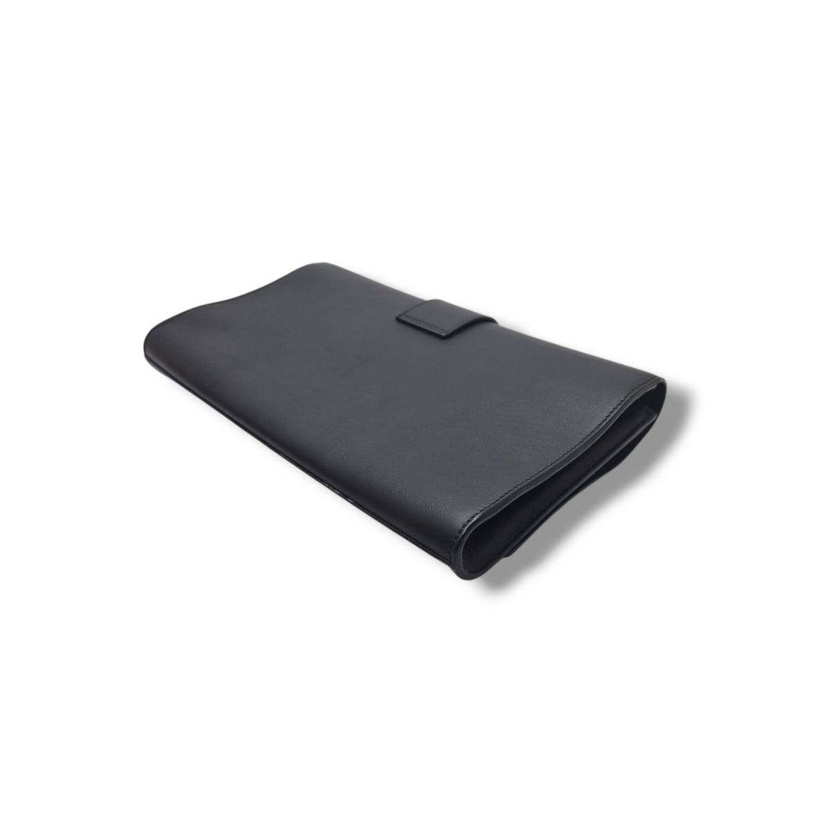 YSL Ligne Y Clutch Calfskin Leather Ghw (Black)