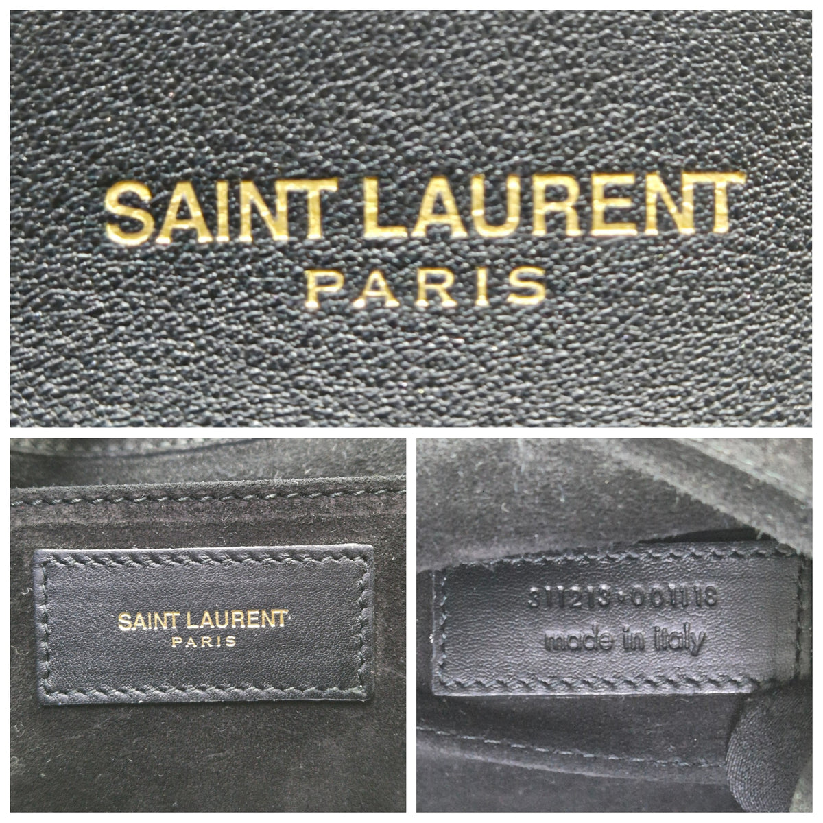 YSL Ligne Y Clutch Calfskin Leather Ghw (Black)