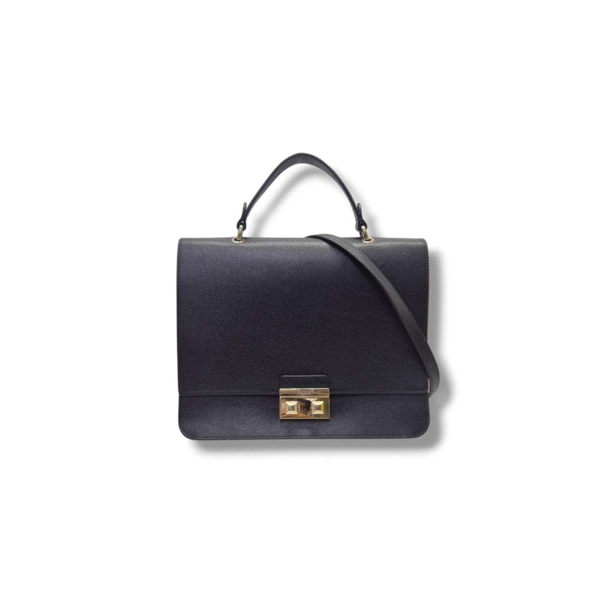 Furla Bella M Leather Tote Bag Ghw (Black)