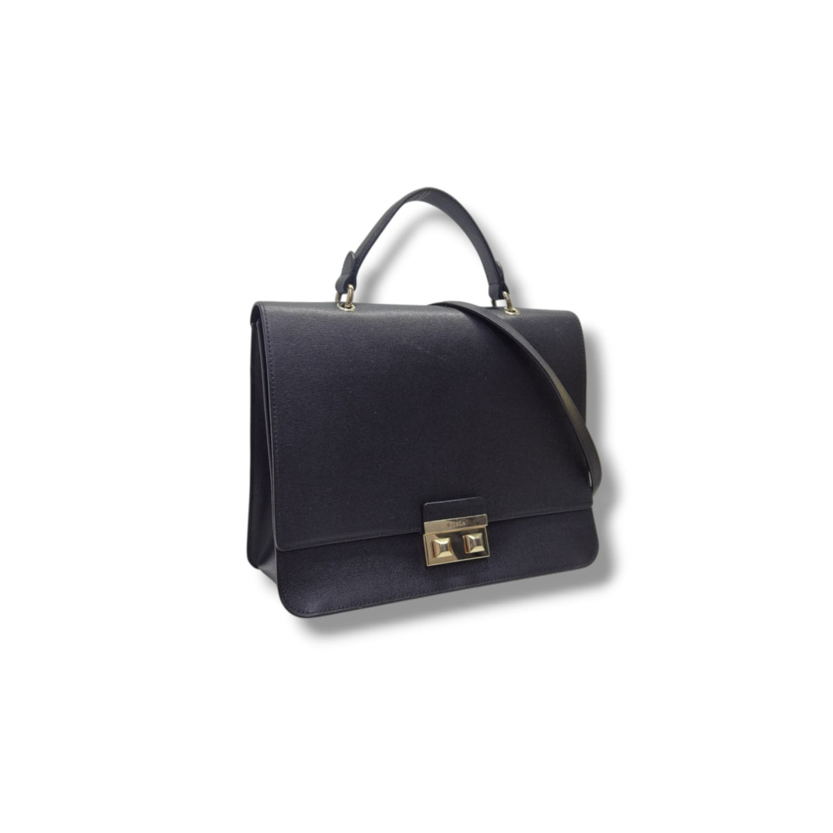 Furla Bella M Leather Tote Bag Ghw (Black)
