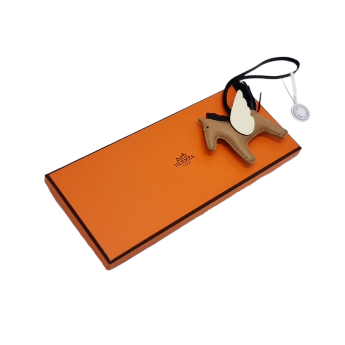 Hermes Rodeo Pegase PM Charm Milo Lambskin & Swift Leather (Brown/Black/White)