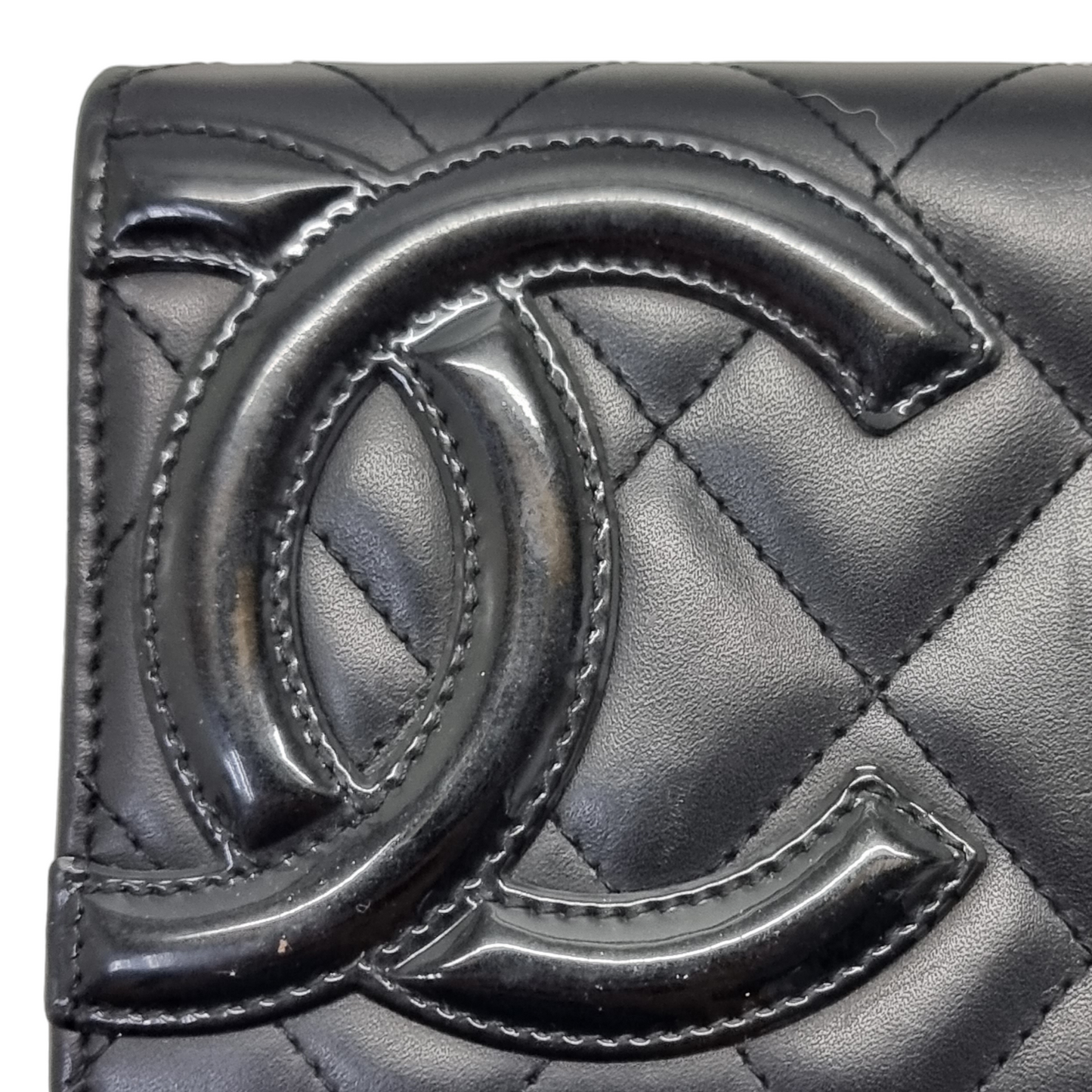 Chanel Cambon Ligne Long Wallet Quilted Lambskin Shw (Black)