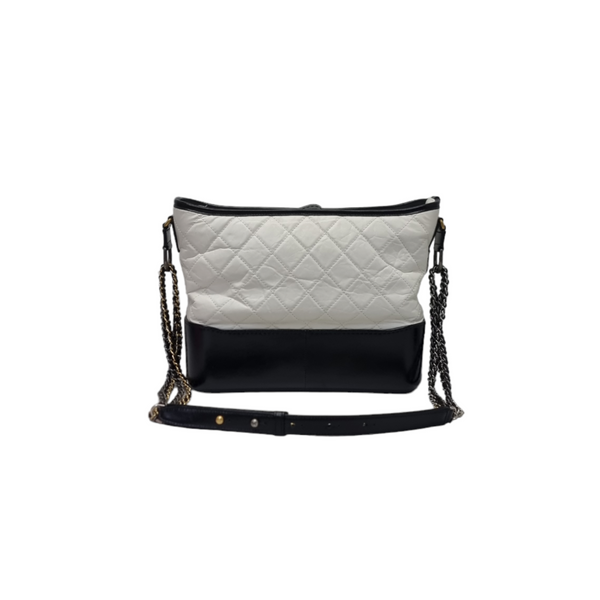 Chanel Gabrielle Medium Calfskin Leather G/S/Rhw (White/Black)