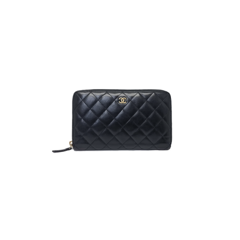 Chanel Zippy Organizer Wallet Lambskin Ghw (Black)