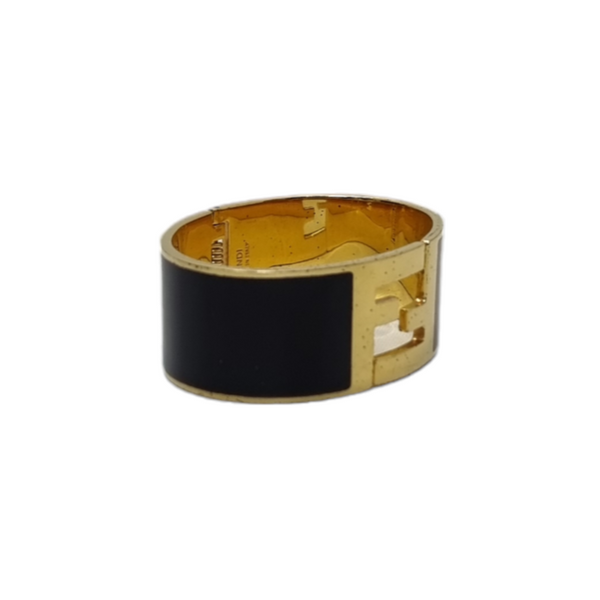 Fendi Enamel Fendista Cuff Bracelet Ghw (Brown/Black)