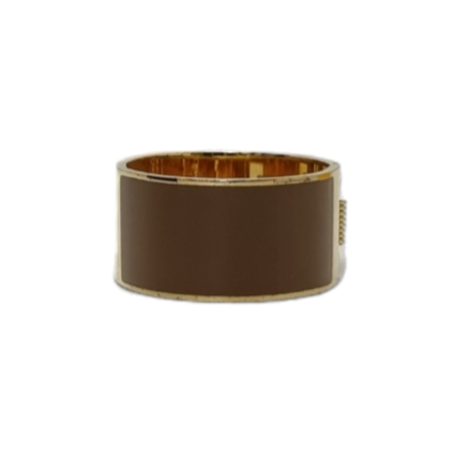 Fendi Enamel Fendista Cuff Bracelet Ghw (Brown/Black)