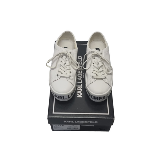 Karl Lagerfeld Bella Lace-Up Platform Sneakers (White)