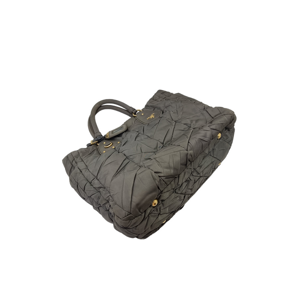Prada BN1543 Nylon Tote Bag Ghw (Grey)