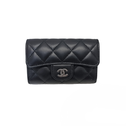 Chanel Classic Card Holder Lambskin Shw (Black)