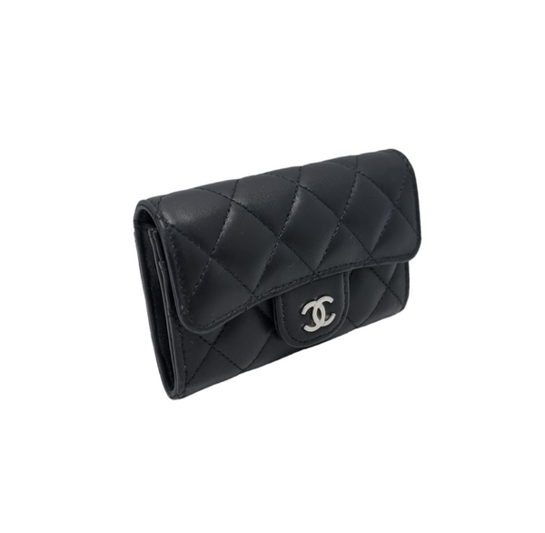 Chanel Classic Card Holder Lambskin Shw (Black)