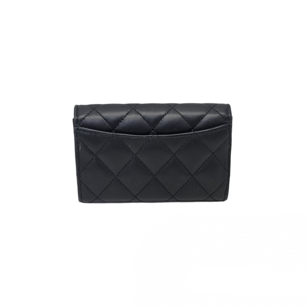 Chanel Classic Card Holder Lambskin Shw (Black)