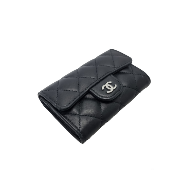 Chanel Classic Card Holder Lambskin Shw (Black)