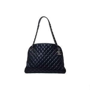 Chanel Just Mademoiselle Quilted Leather Bowling Bag Shw (Black)