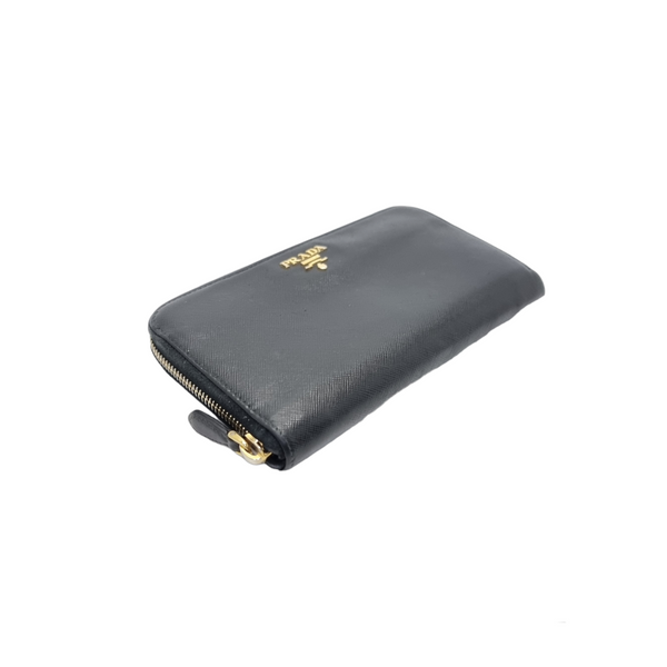 Prada Saffiano Metal Zippy Wallet Ghw (Black)