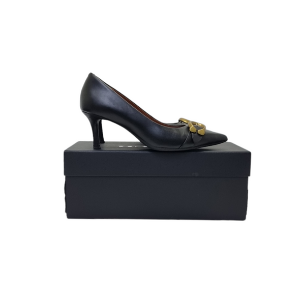 Coach Waverly65 Signature Buckle Leather Pump Bhw (Black)