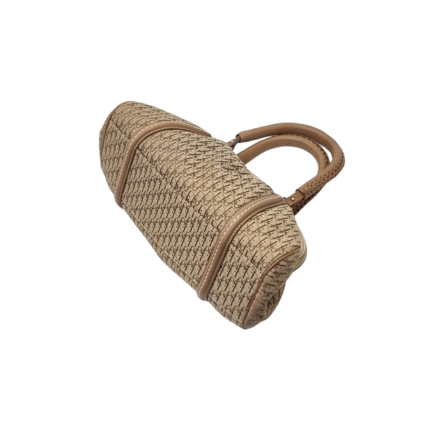 Christian Dior Bowler Canvas & Leather Top Handle Shw (Brown/Beige)