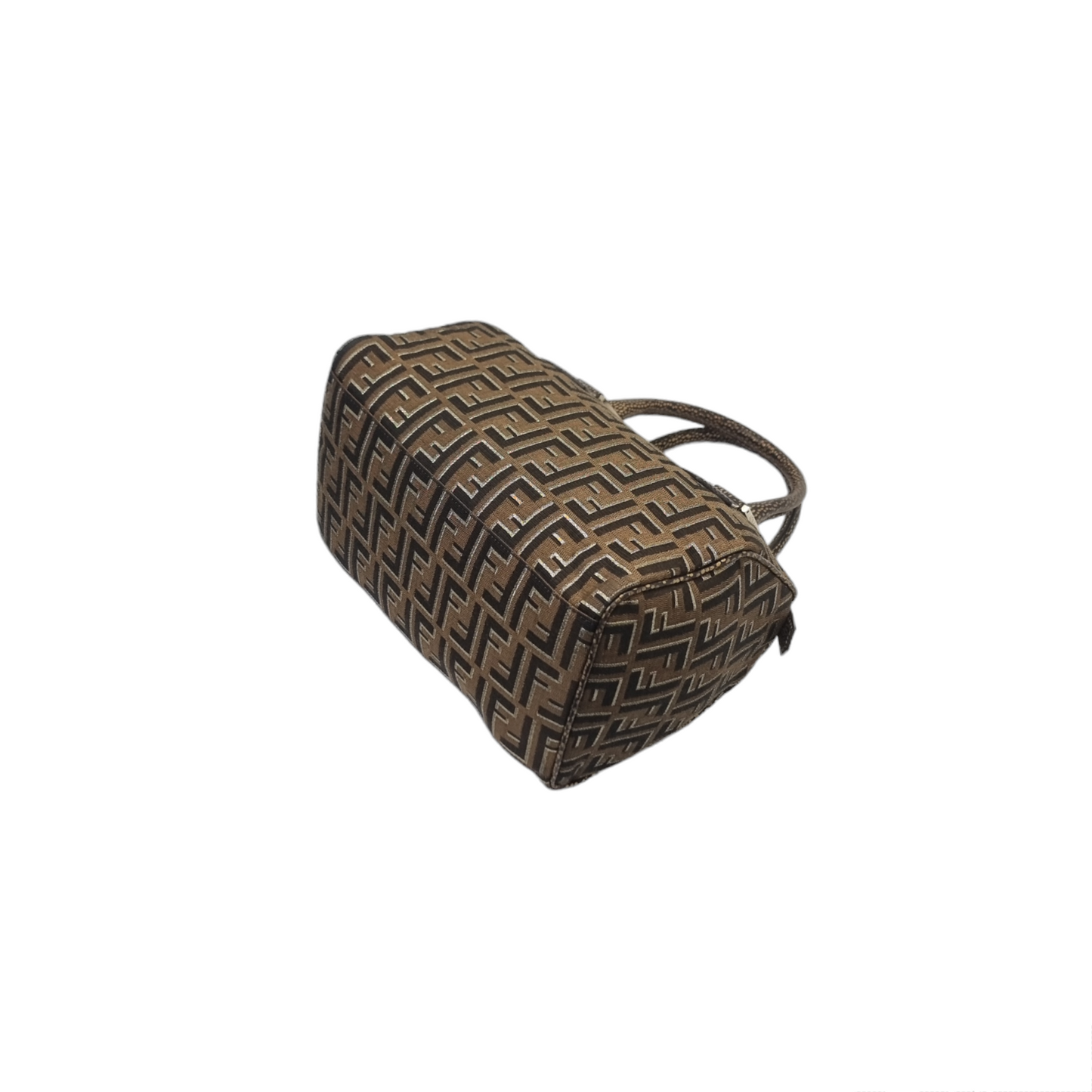 Fendi Tobacco Zucca Print Canvas Medium Boston Ghw (Brown)