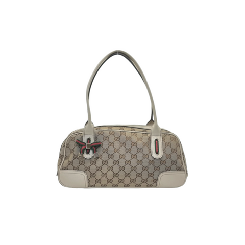 Gucci GG Princy Canvas Boston Bag Shw (Beige Off White)