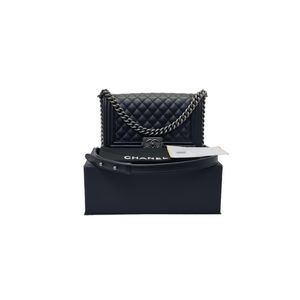 Chanel Boy Medium Caviar Shw (Black)