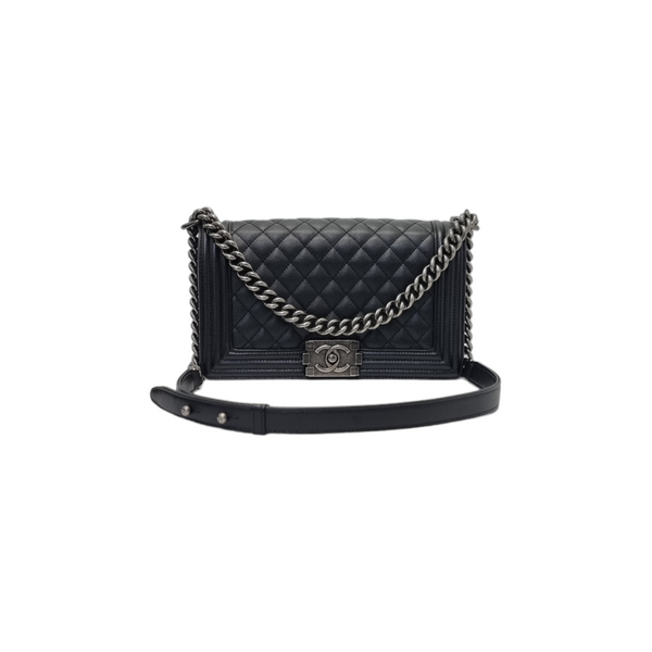 Chanel Boy Medium Caviar Shw (Black)