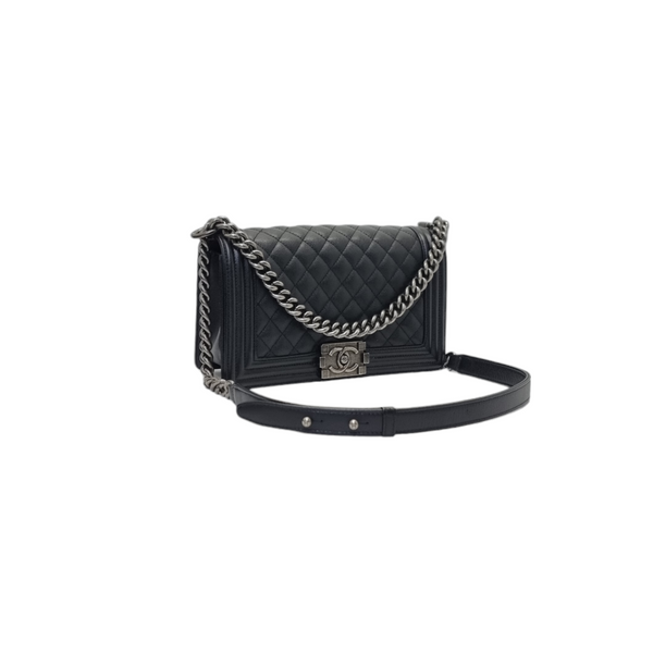 Chanel Boy Medium Caviar Shw (Black)