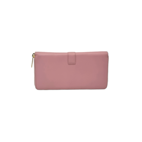 YSL Ligne Y Zipper Leather Wallet Ghw (Pink)