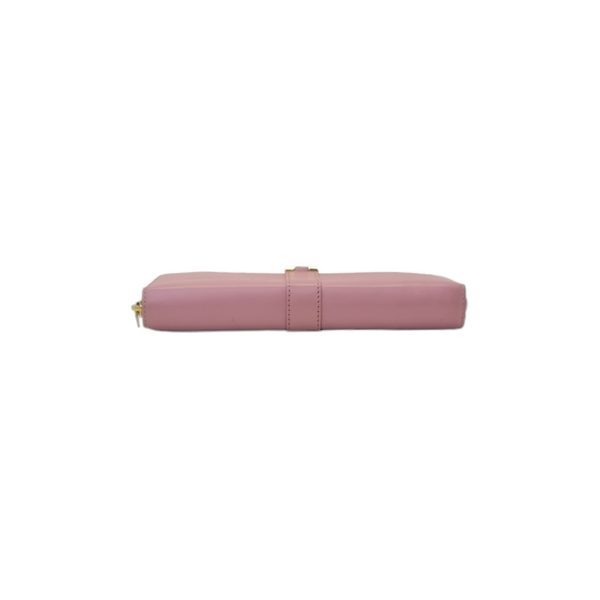 YSL Ligne Y Zipper Leather Wallet Ghw (Pink)