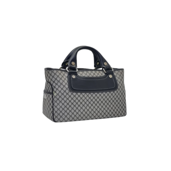 Celine Macadam Boogie Canvas Leather Top Handle Bag Shw (Grey/Black)