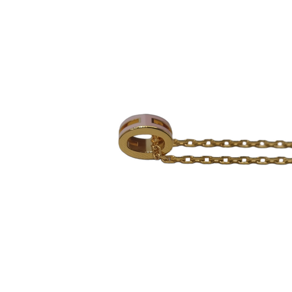 Hermes Necklace Pendant Mini Pop H Rose Dragee Ghw