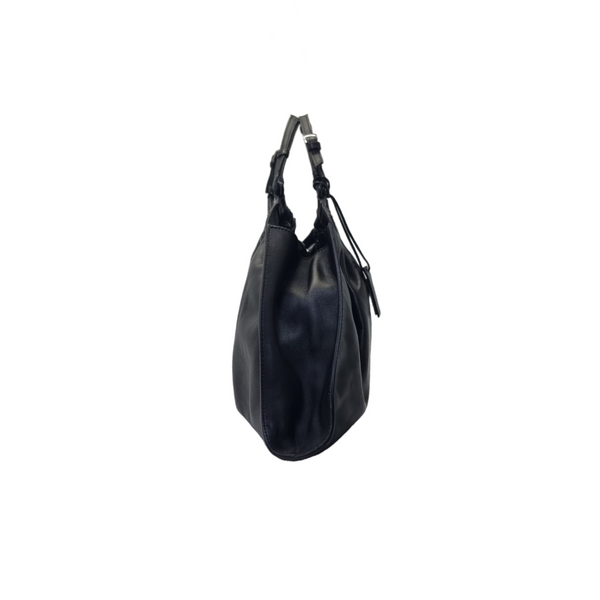 Gucci Gather Soft Leather Top Handle Shw (Black)
