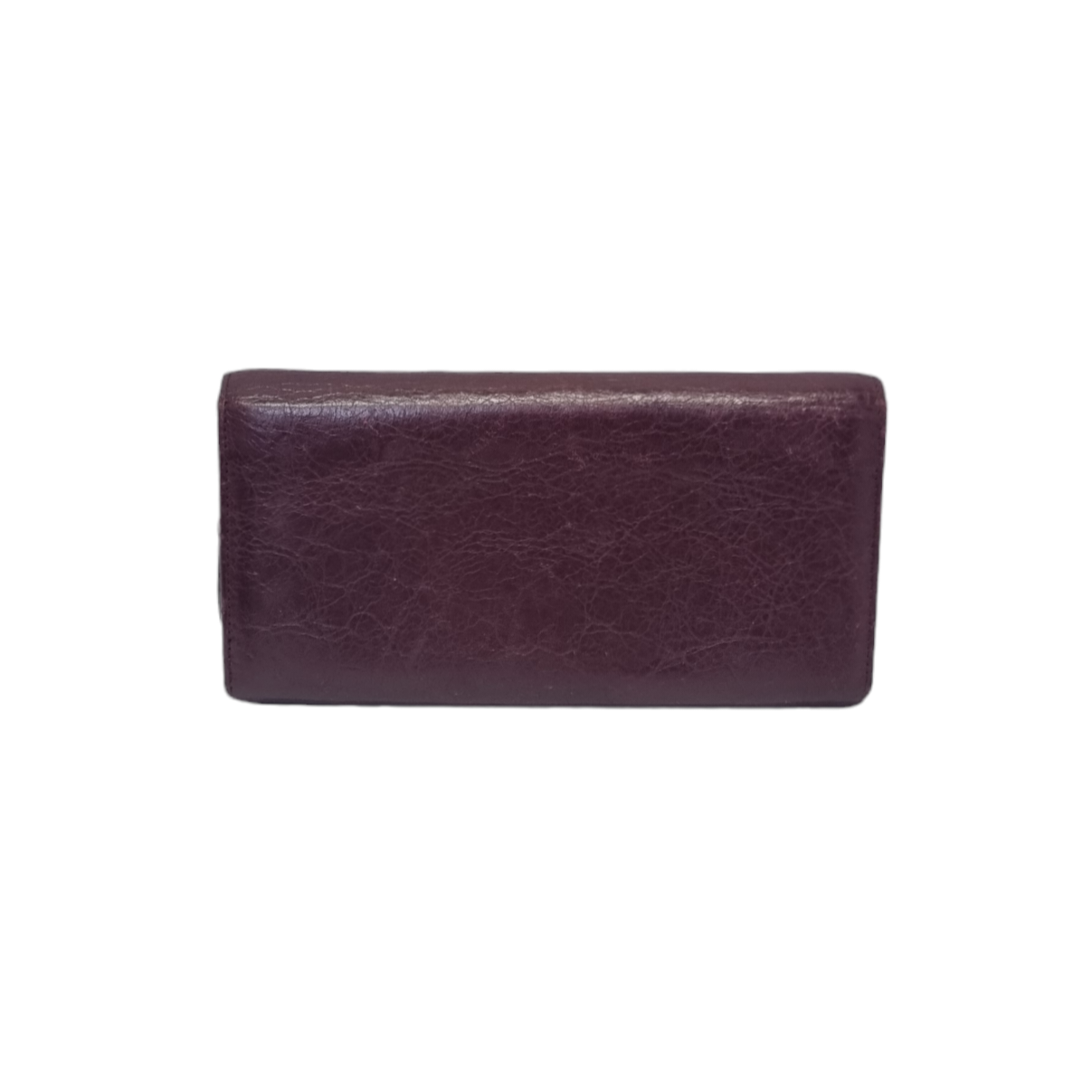 Balenciaga Bifold Continental Leather Long Wallet (Burgundy)