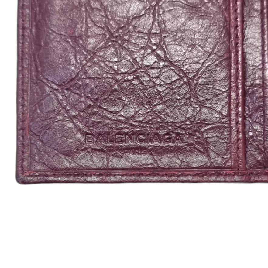 Balenciaga Bifold Continental Leather Long Wallet (Burgundy)