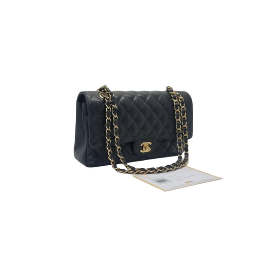 Chanel Classic Medium Double Flap Caviar Ghw (Black)