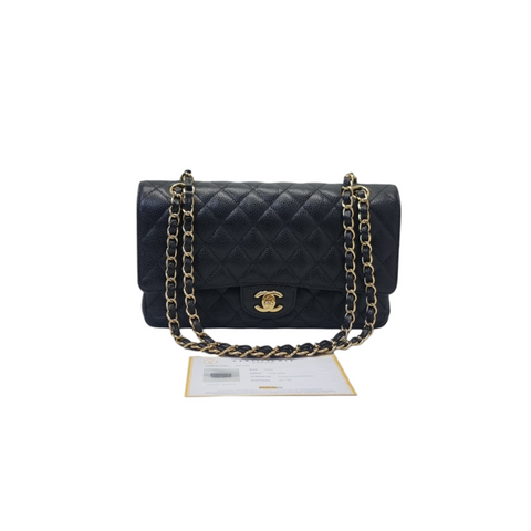 Chanel Classic Medium Double Flap Caviar Ghw (Black)