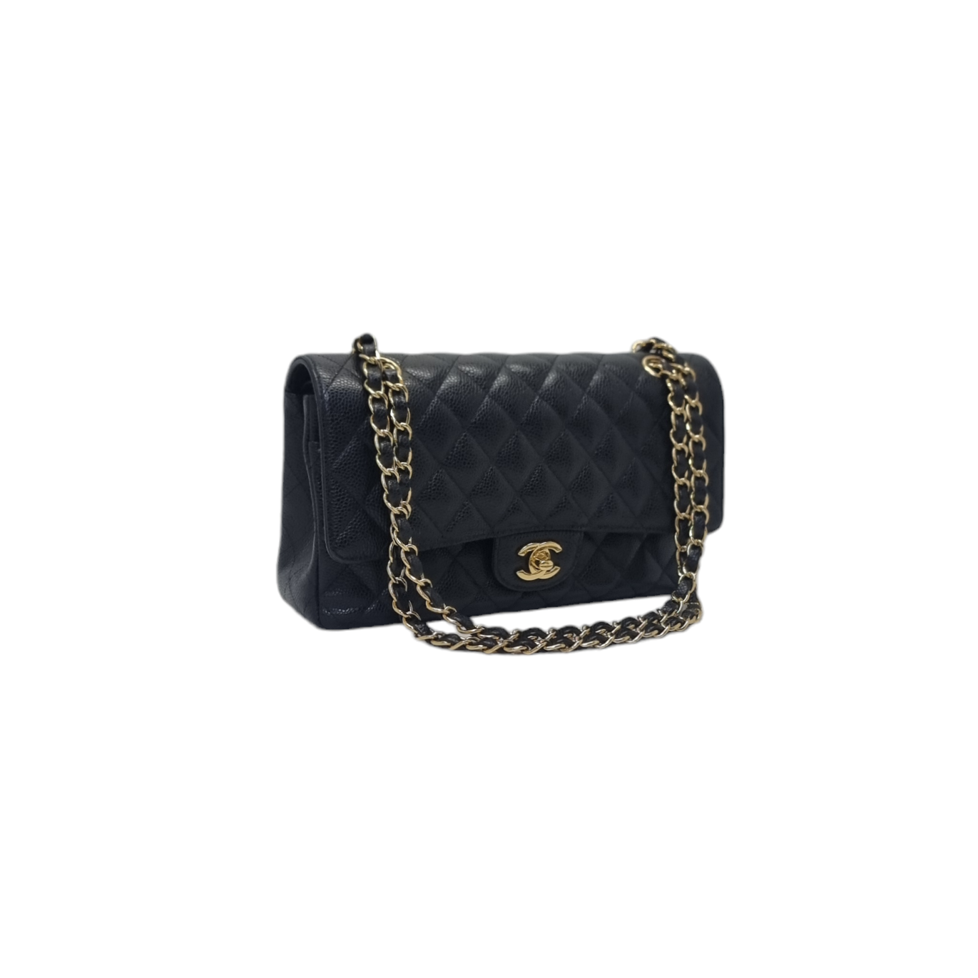 Chanel Classic Medium Double Flap Caviar Ghw (Black)
