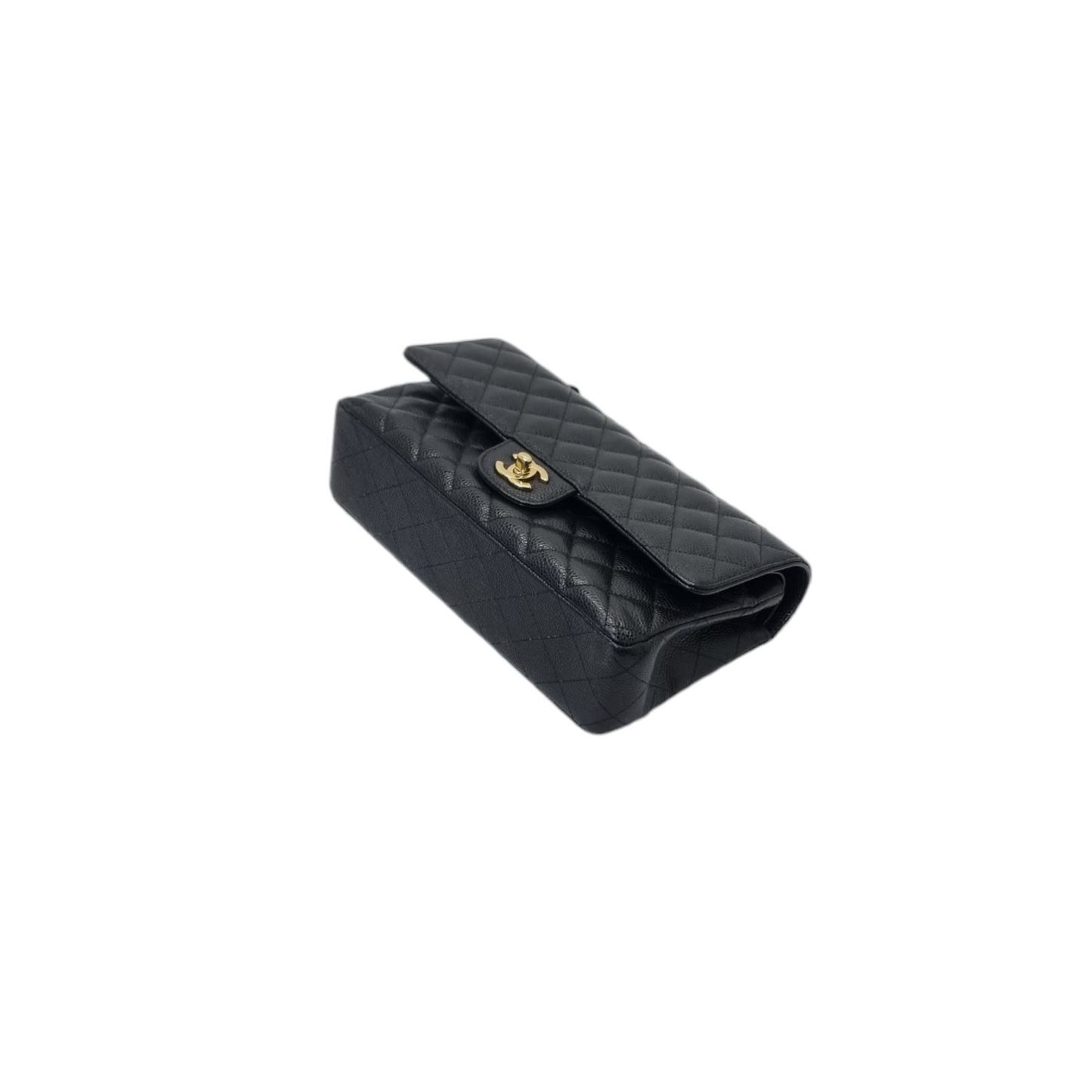 Chanel Classic Medium Double Flap Caviar Ghw (Black)