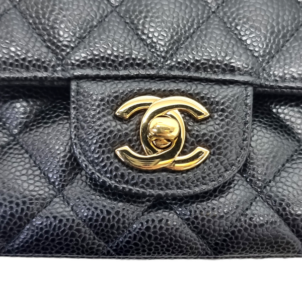 Chanel Classic Medium Double Flap Caviar Ghw (Black)