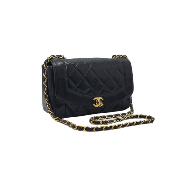 Chanel Vintage Diana Small Lambskin Ghw (Black)