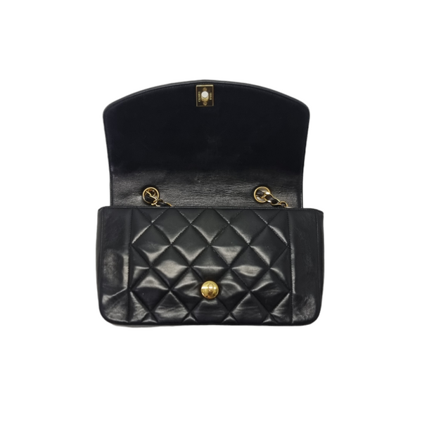 Chanel Vintage Diana Small Lambskin Ghw (Black)