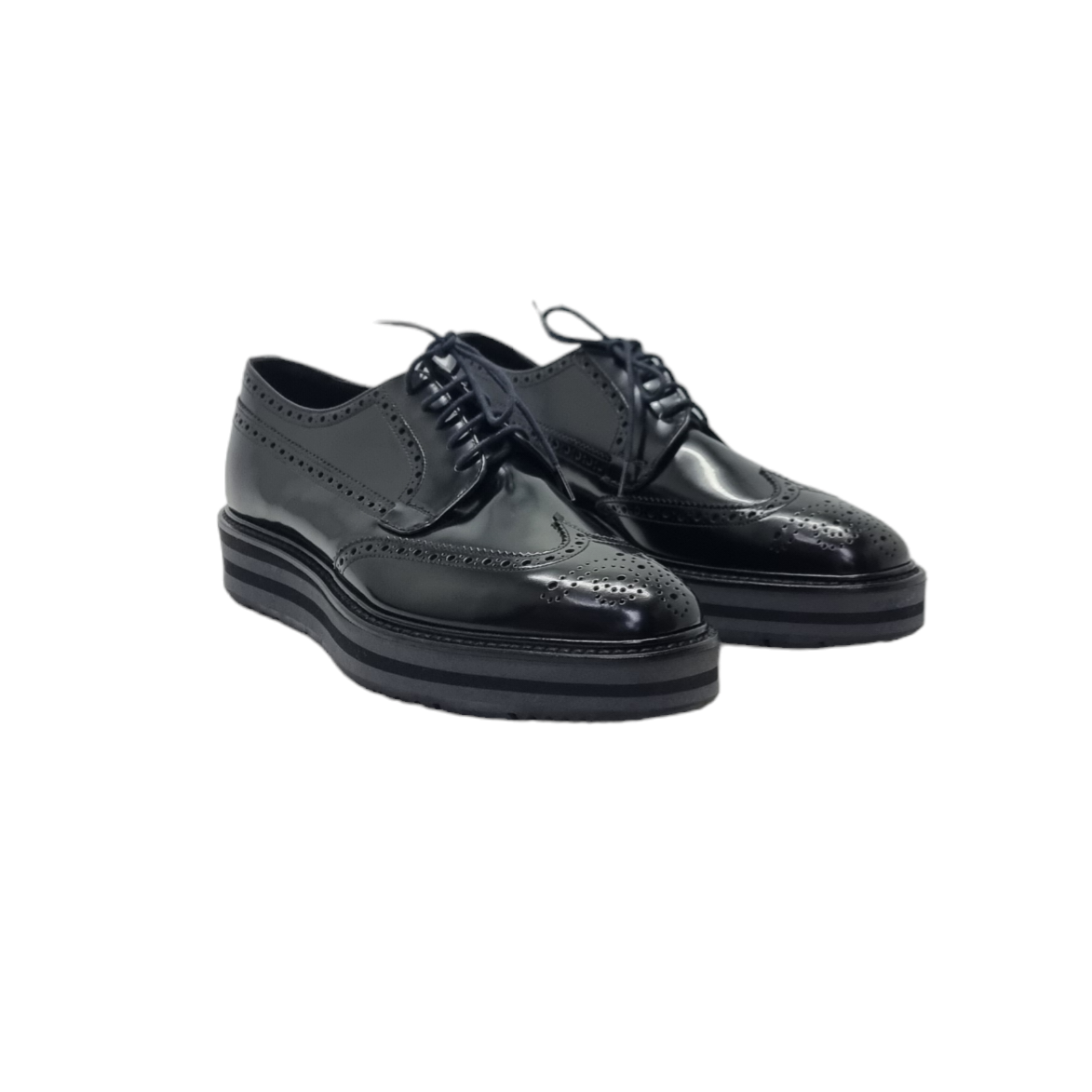 Prada Levitate Brushed Leather Derby (Black)