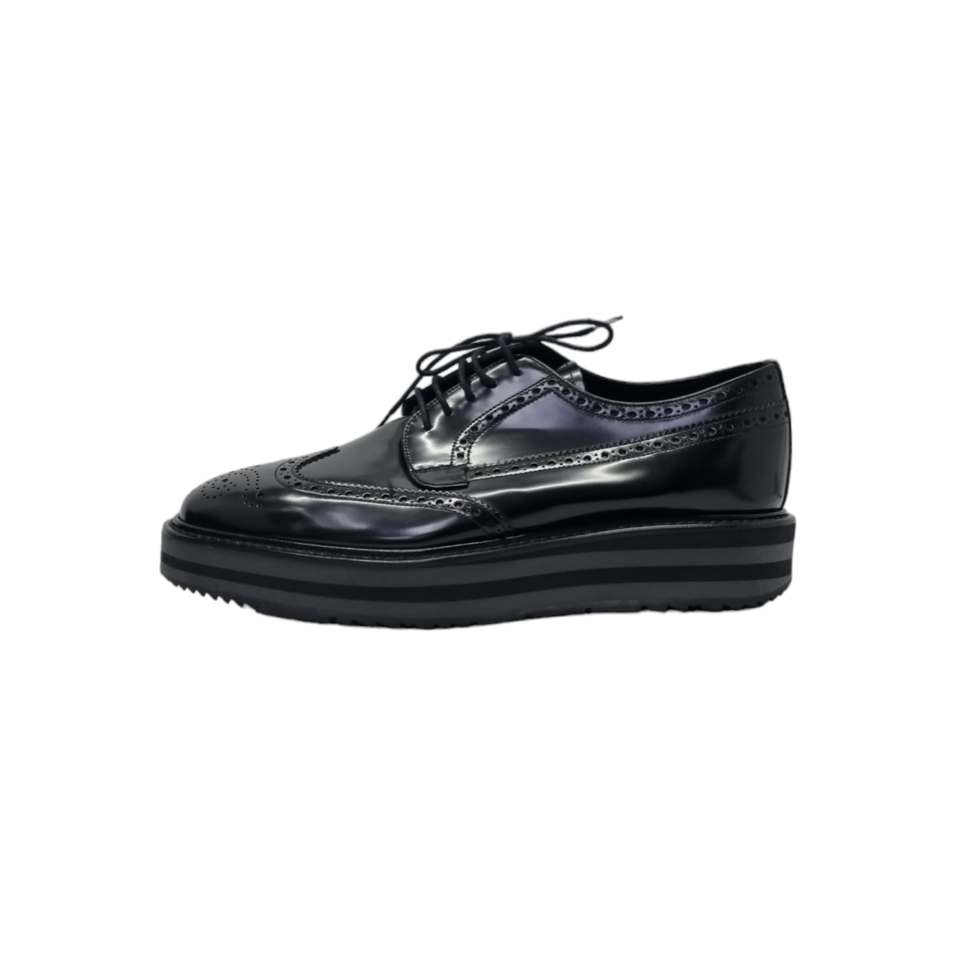 Prada Levitate Brushed Leather Derby (Black)