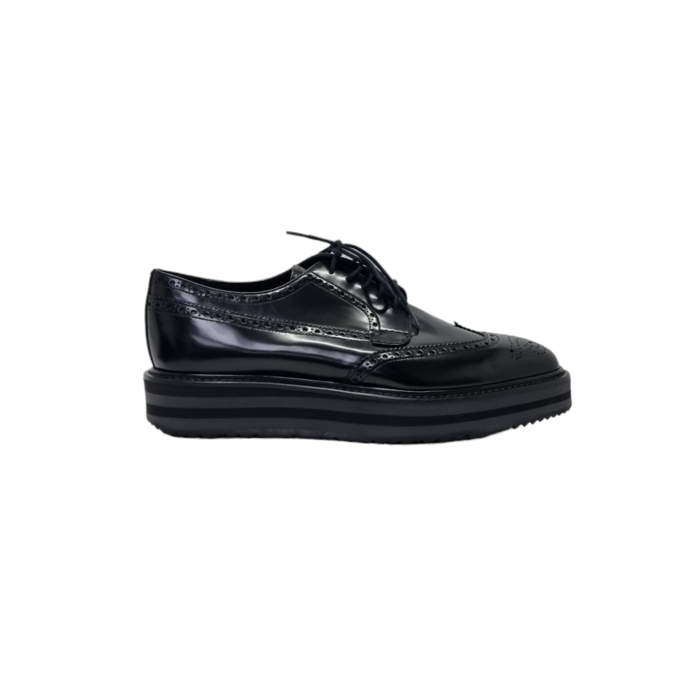 Prada Levitate Brushed Leather Derby (Black)