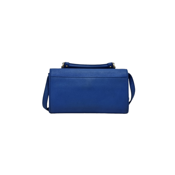 Salvatore Ferragamo Gancini Leather Sling Bag Ghw (Blue)