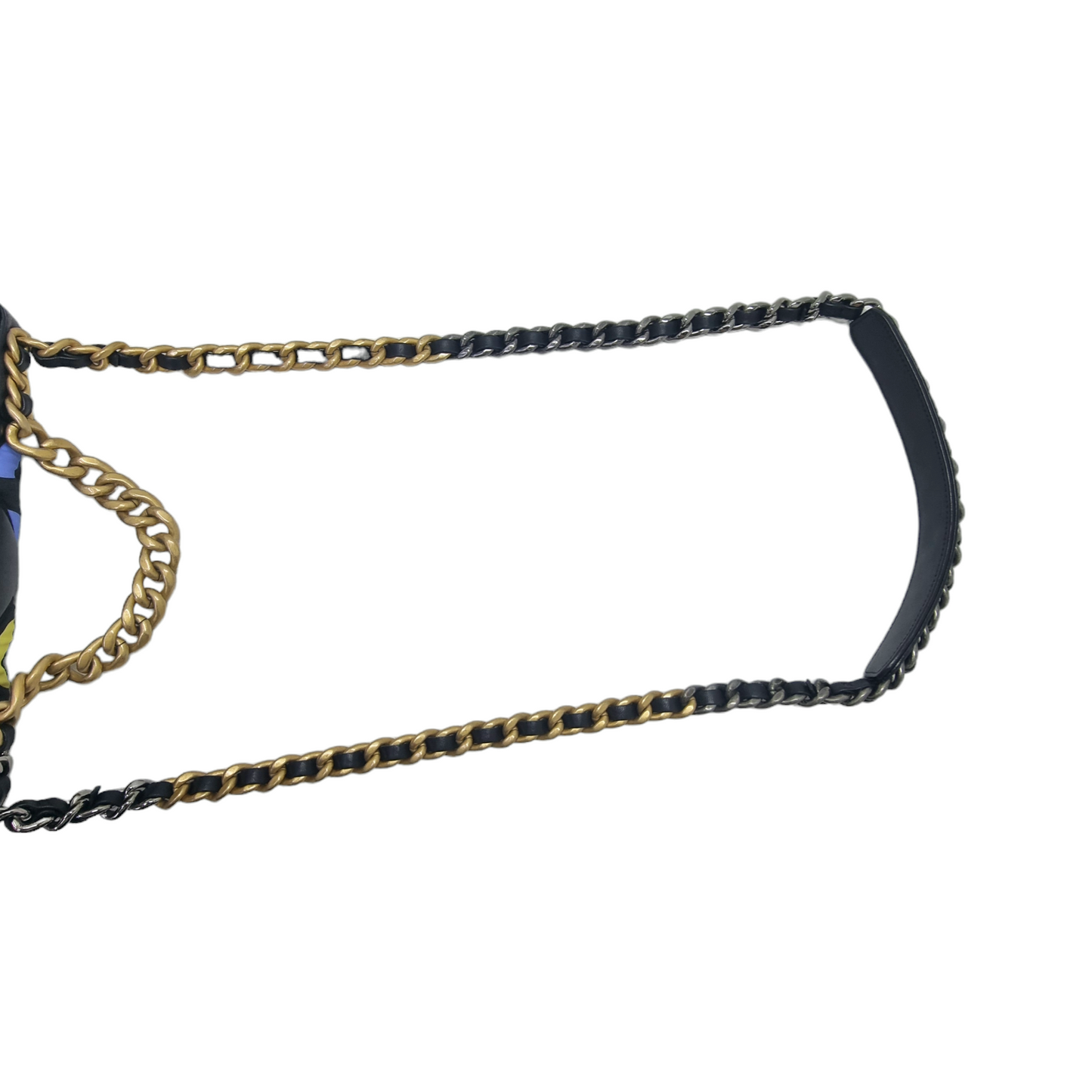 Chanel C19 Flap SS22 Limited Edition Lambskin Nylon Fabric 3 Tone Hw (Black Multicolour)