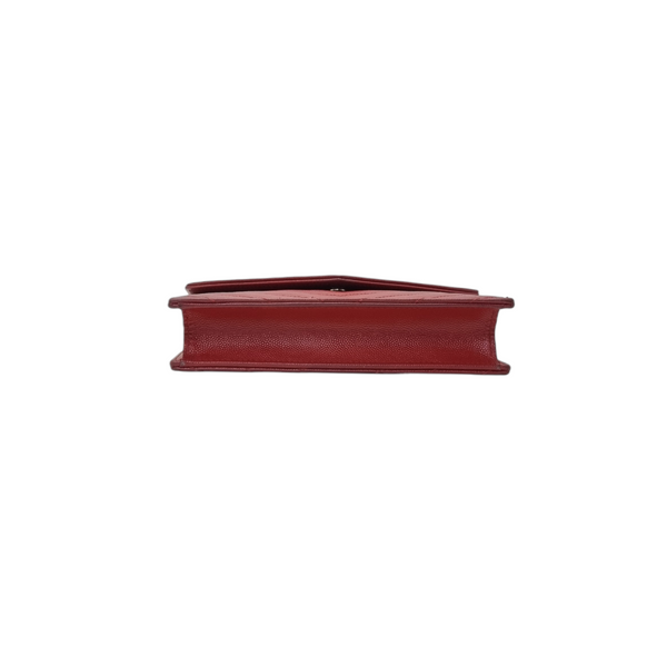 YSL Wallet On Chain Cassandre Matelasse Leather Shw (Red)