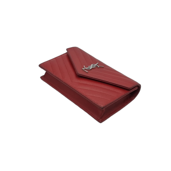 YSL Wallet On Chain Cassandre Matelasse Leather Shw (Red)