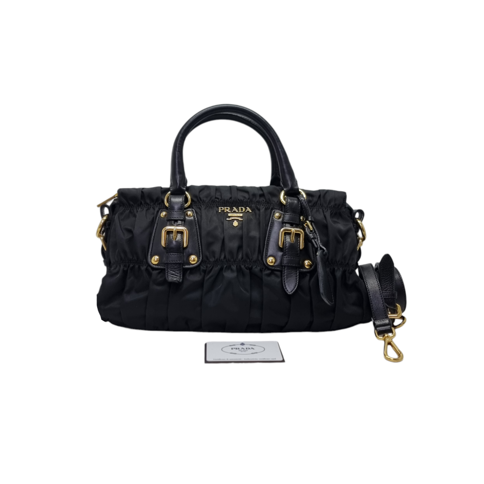 Prada BN1407 Gaufre Nylon Tote Ghw (Black)