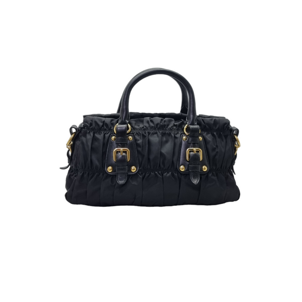 Prada BN1407 Gaufre Nylon Tote Ghw (Black)